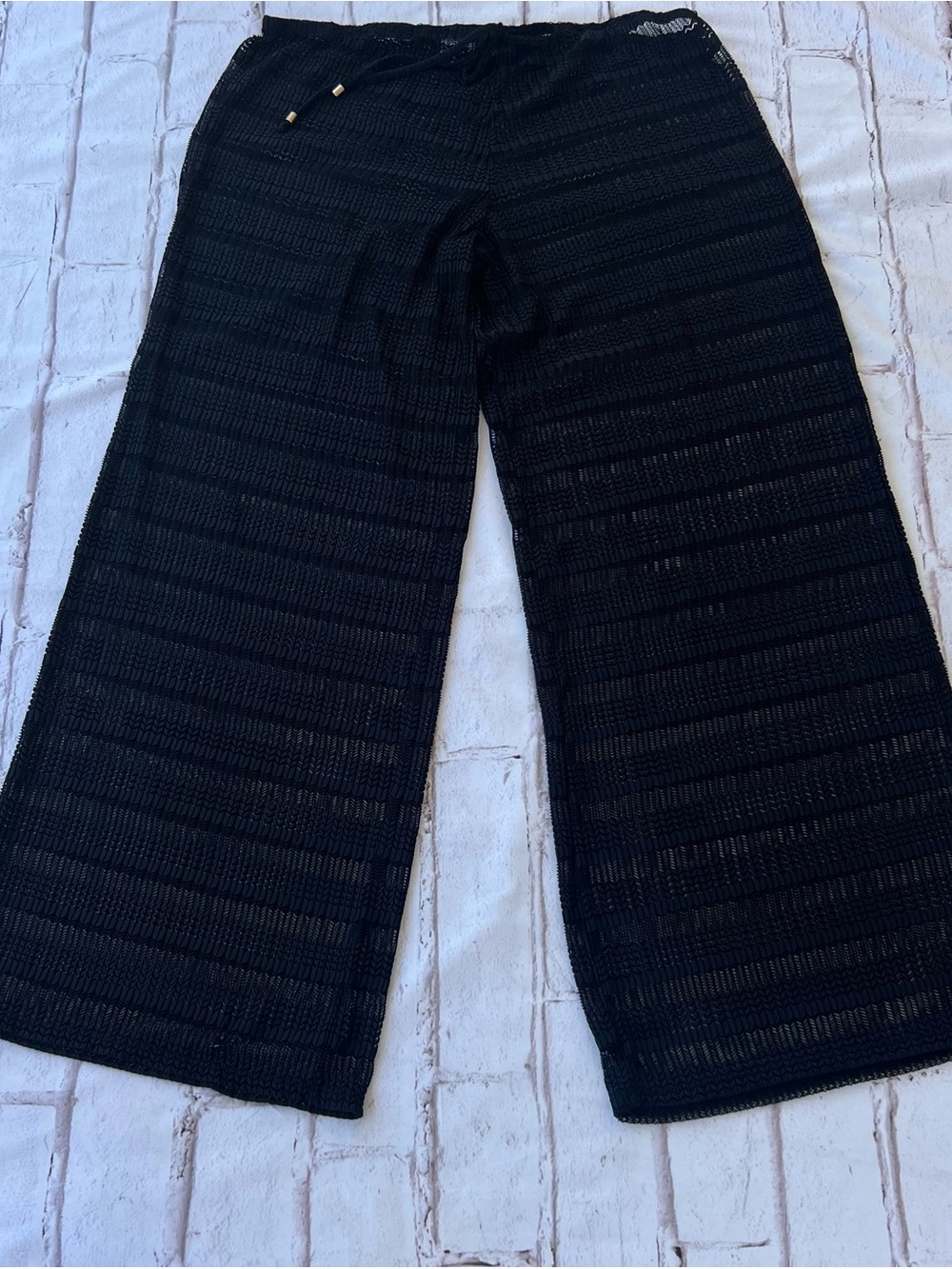 Jordan Taylor Black Crochet Swim Coverup Pants